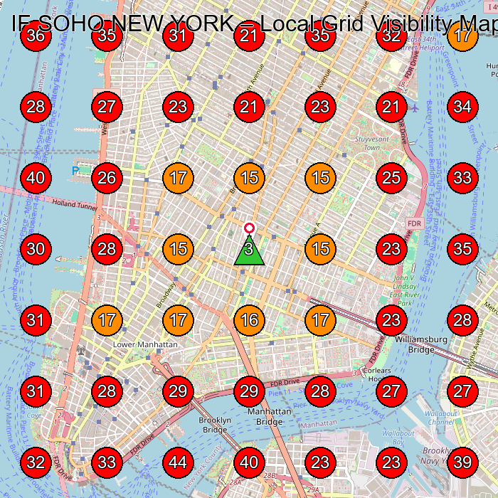 IF SOHO NEW YORK GeoGrid visibility map for Clothing Store in New York